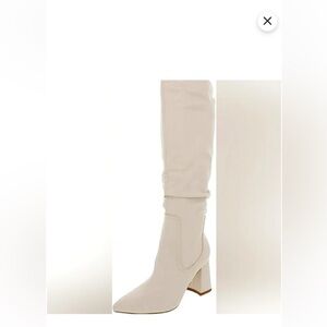 Steve Madden Cream Knee-High Block Heel Boots
